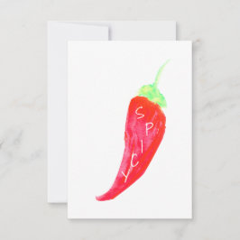Tarjeta Pimientos de chile rojo pintados a mano con acuare