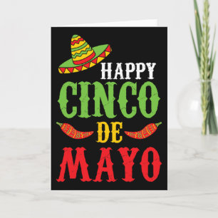 Tarjeta Pimientos Feliz Cinco De Mayo Sombrero Lindo 5 De