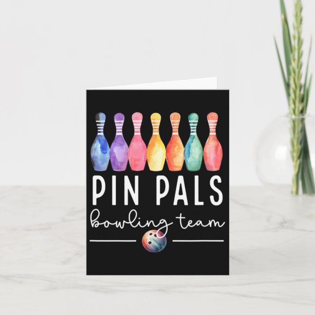 Tarjeta Pin Pals Bowling Ball Mujeres divertidas a juego B (Anverso)