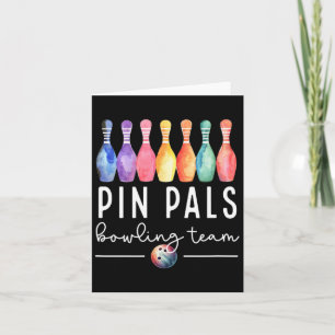 Tarjeta Pin Pals Bowling Ball Mujeres divertidas a juego B
