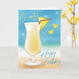 Tarjeta Pina Colada Cheers Happy Birthday Card