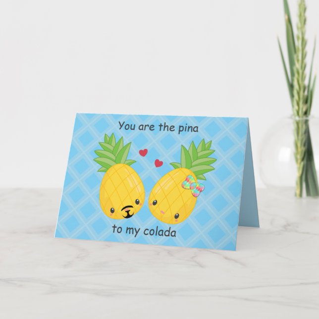 Tarjeta Piña Colada Tropical Piña Colada Romántica Precios (Anverso)