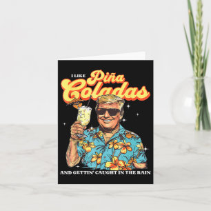 Tarjeta Pina Coladas Donald Trump vacaciones de verano Haw