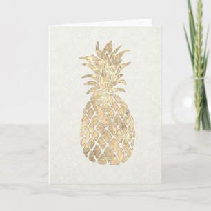 Tarjeta piña de Relieve metalizado de oro de imitación