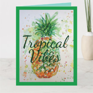 Tarjeta Piña Fruta Comida Vibraciones Tropicales Naranja L