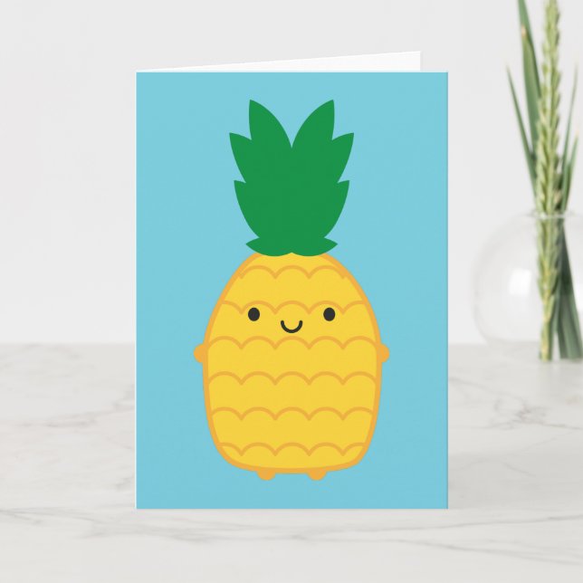 Tarjeta Piña Kawaii (Anverso)