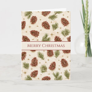 Tarjeta Piñas de Navidad de Crema