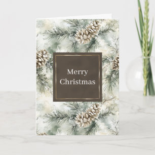 Tarjeta Piñas Verdes de Navidad