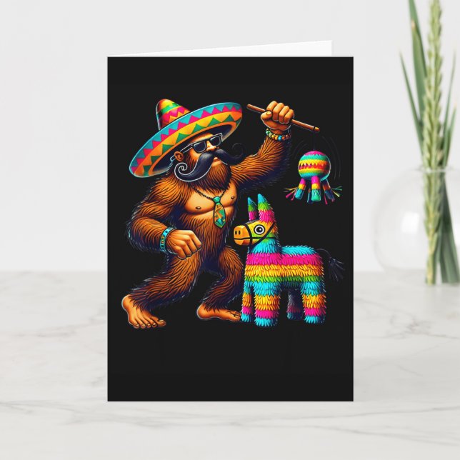 Tarjeta Piñata de Bigfoot Cinco De Mayo Sasquatch Mexicano (Anverso)
