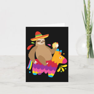 Tarjeta Piñata de Taco de Perezoso Fiesta Mexicana Diverti