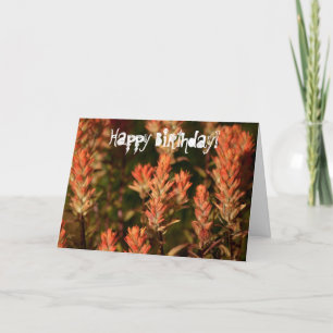 Tarjeta Pincel indio; cumpleaños feliz