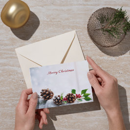 Tarjeta Pine Cone Rústico Merry Christmas Vintage