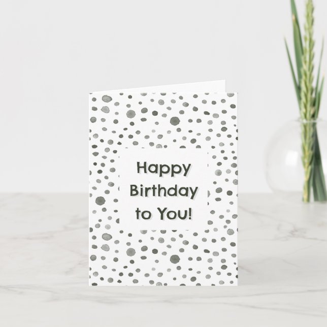 Tarjeta Pine Confetti Watercolor Dots Birthday Card (Anverso)