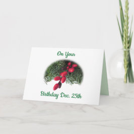 Tarjeta Pine Needles y Berries