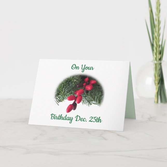 Tarjeta Pine Needles y Berries (Anverso)