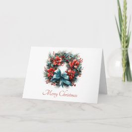 Tarjeta Pine Wreath con Navidades Holly