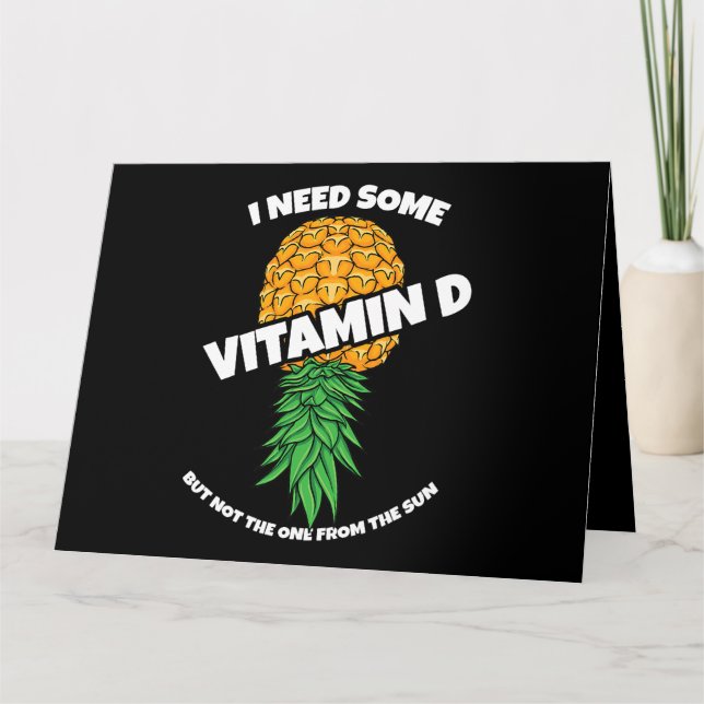 Tarjeta Pineapple Al revés Necesito Algo De Vitamina D Swi (Anverso)
