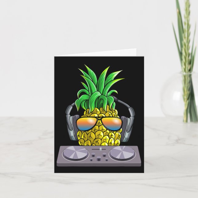 Tarjeta Pineapple Dj Music Aloha Bebe Hawaii (Anverso)