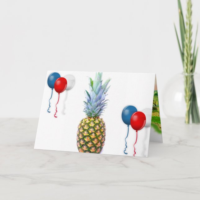 Tarjeta Pineapple Fruit Beach Postre tropical colorido (Anverso)