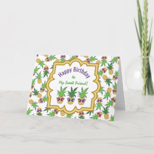 Tarjeta Pineapples con gafas de sol Cumpleaños