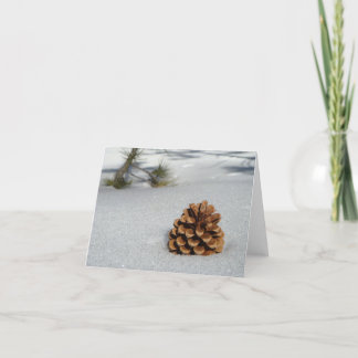 Tarjeta Pinecone en la Nieve Notecard