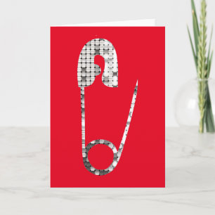 Tarjeta pines de seguridad de plata