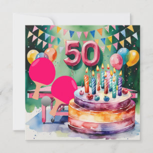 Tarjeta Ping pong 50 cumpleaños