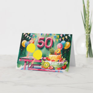 Tarjeta Ping pong 50 cumpleaños