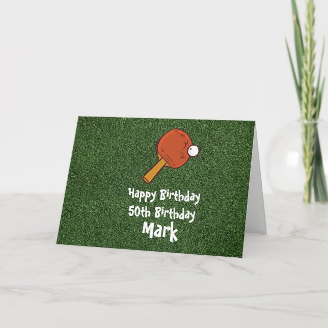 Tarjeta Ping pong Mesa Tenis Cumpleaños (Anverso)