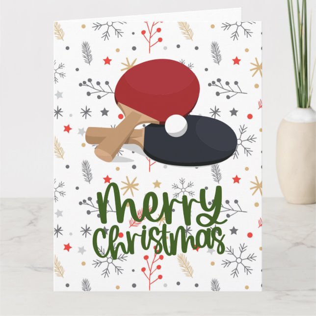 Tarjeta Ping Pong Paddle sobre los Navidades del lago de n (Anverso)