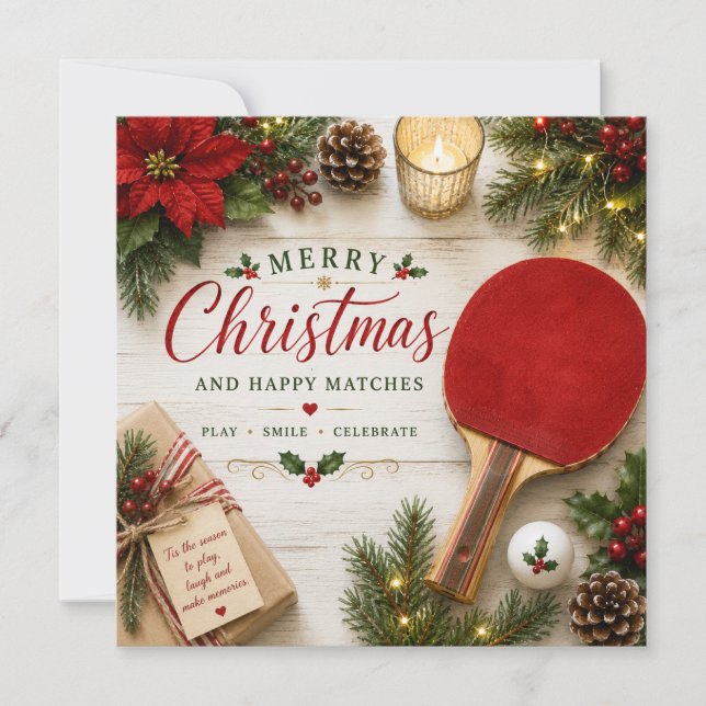 Tarjeta Ping pong tema de Navidad  (Anverso)