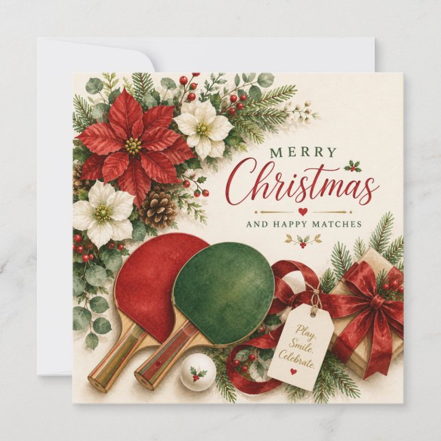 Tarjeta Ping pong tema de Navidad  (Anverso)