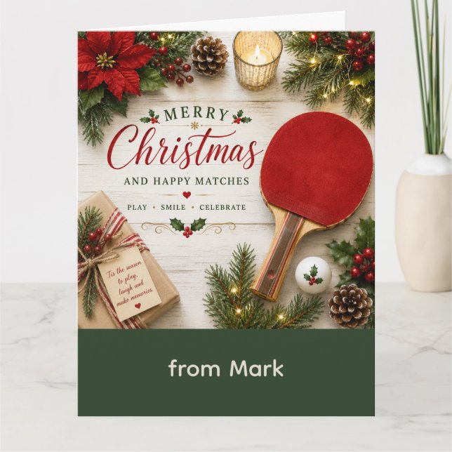 Tarjeta Ping pong tema de Navidad  (Anverso)