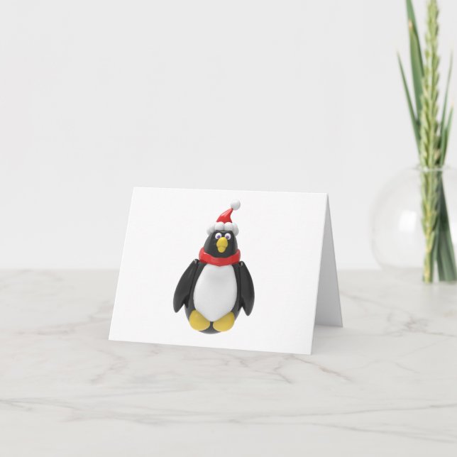Tarjeta Pingüino alegre y divertido (Anverso)