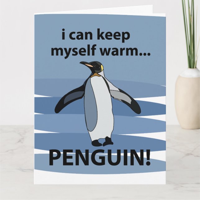 Tarjeta Pingüino Animal Lindo Divertido  (Anverso)