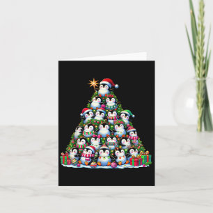 Tarjeta Pingüino Árbol de Navidad Gracioso Navidad Pingüin