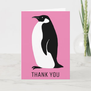 Tarjeta Pingüino Blanco Negro Gracias
