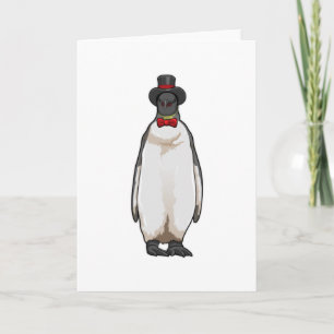 Tarjeta Pingüino como Caballero con Gorra