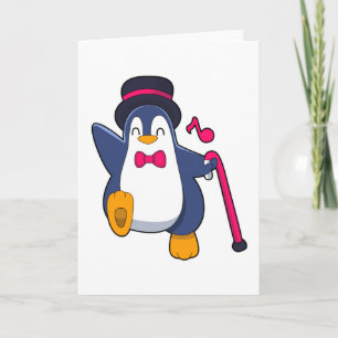 Tarjeta Pingüino como novio con corbata