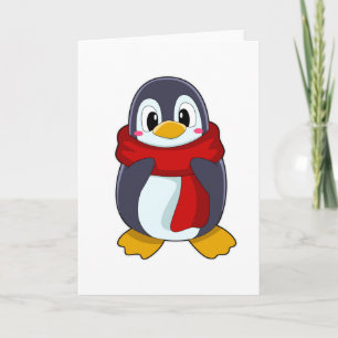 Tarjeta Pingüino con bufanda