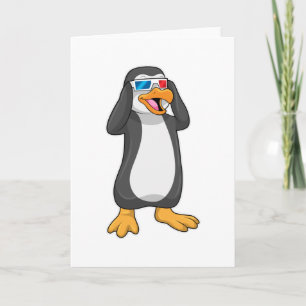 Tarjeta Pingüino con gafas