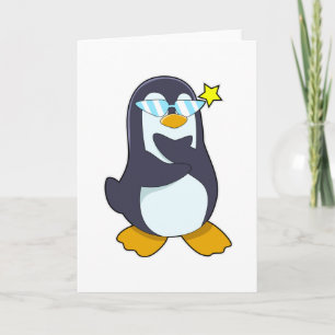 Tarjeta Pingüino con gafas de sol