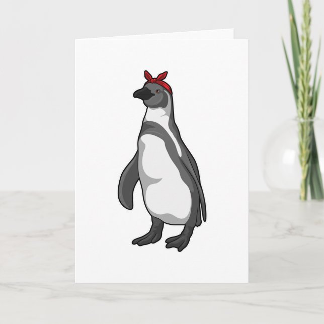 Tarjeta Pingüino con pañuelo (Anverso)
