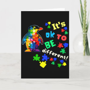 Tarjeta Pingüino de aceptación de la conciencia del autism