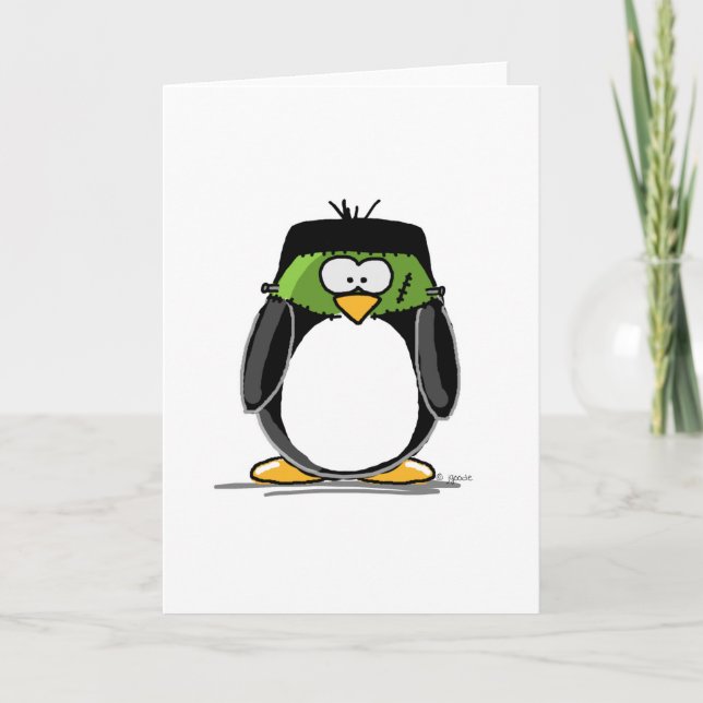 Tarjeta Pingüino de Frankenstein (Anverso)
