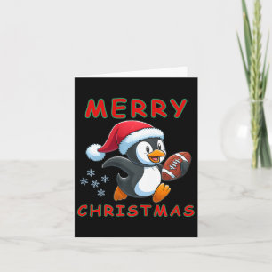 Tarjeta Pingüino de fútbol Navidad