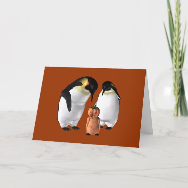 Tarjeta Pingüino de Halloween (Anverso)