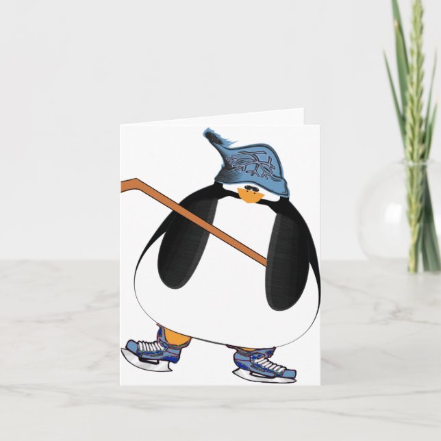 Tarjeta Pingüino de hockey (Anverso)