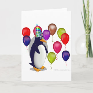 Tarjeta Pingüino del cumpleaños
