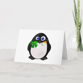 Tarjeta Pingüino del Día de San Patricio